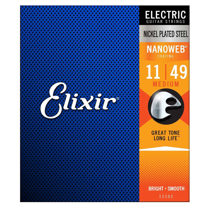 Elixir Nanoweb Electric Guitar Strings Medium 11-49