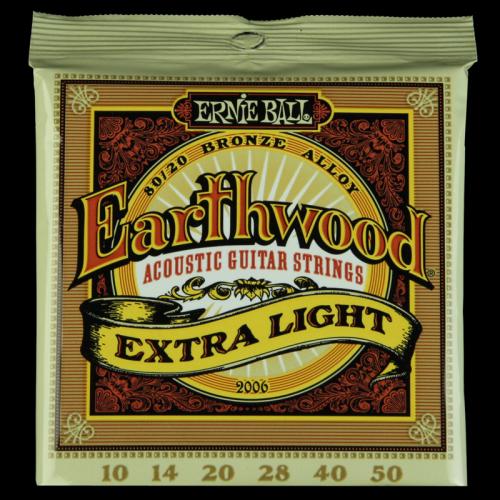 Ernie Ball Earthwood 80/20 Bronze Acoustic Strings (Extra Light 10-50)