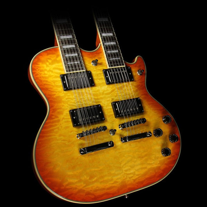 D'Angelico Premier Series Doubleneck Electric Guitar Honey Burst