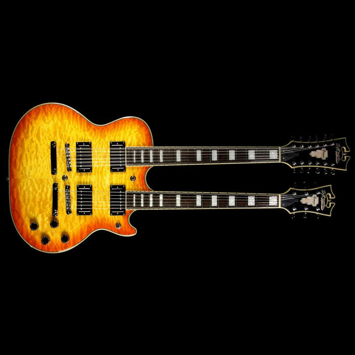 D'Angelico Premier Series Doubleneck Electric Guitar Honey Burst