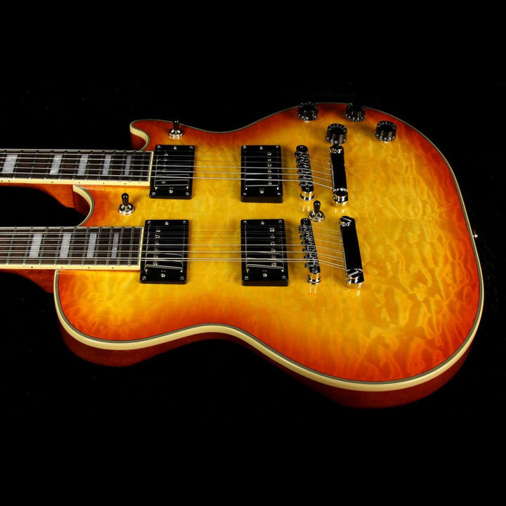 D'Angelico Premier Series Doubleneck Electric Guitar Honey Burst