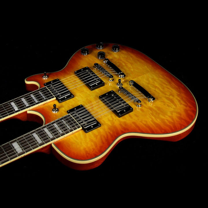 D'Angelico Premier Series Doubleneck Electric Guitar Honey Burst