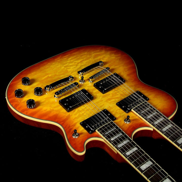 D'Angelico Premier Series Doubleneck Electric Guitar Honey Burst