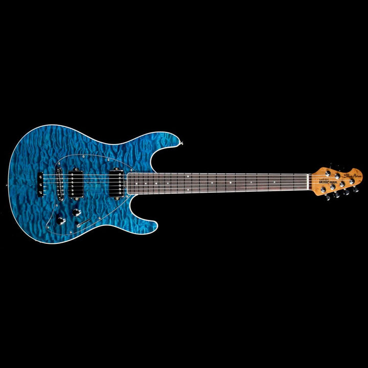 Ernie Ball Music Man Ball Family Reserve Steve Morse HH Electric Guitar Tahitian Blue Quilt