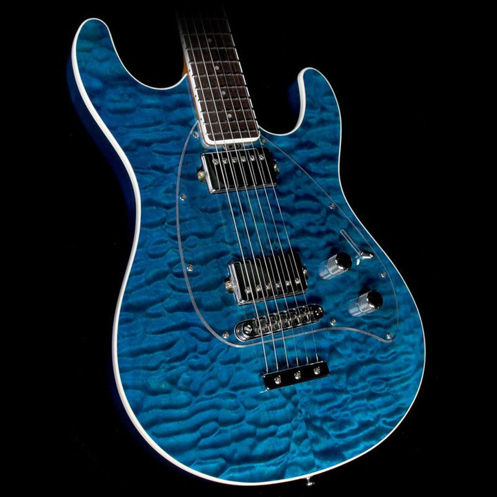 Ernie Ball Music Man Ball Family Reserve Steve Morse HH Electric Guitar Tahitian Blue Quilt