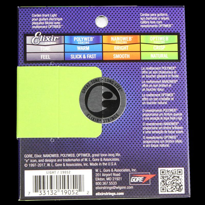 Elixir OptiWeb  Electric Guitar Strings Light