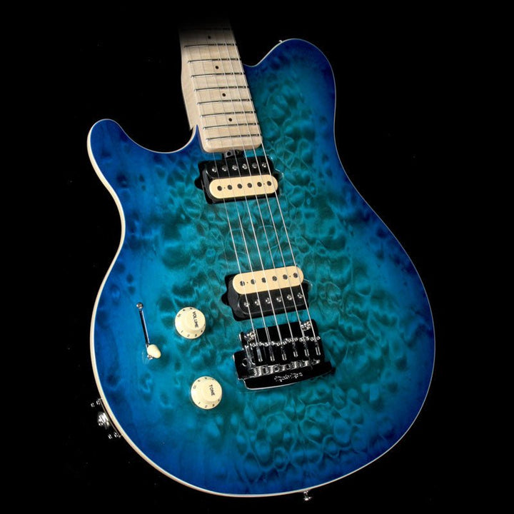 Ernie Ball Music Man Axis Super Sport Tremolo Left-Handed Balboa Blue Quilt Top