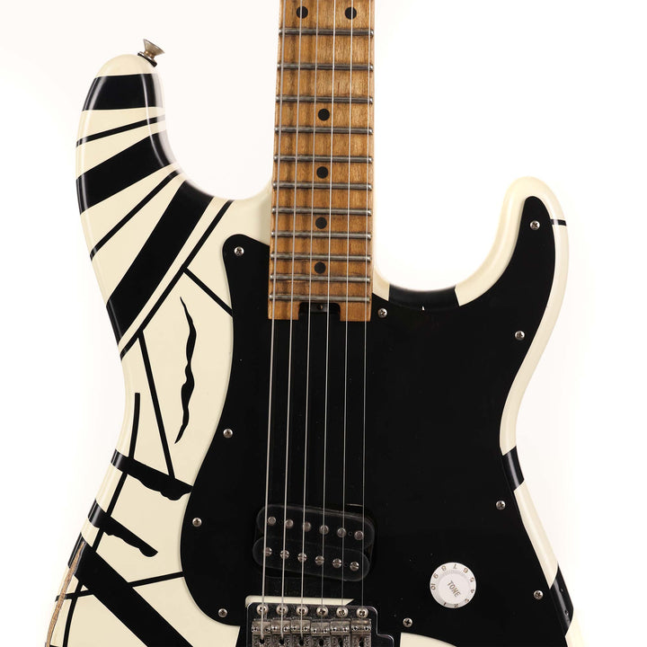 EVH Striped Series '78 Eruption White with Black Stripes Relic 2022