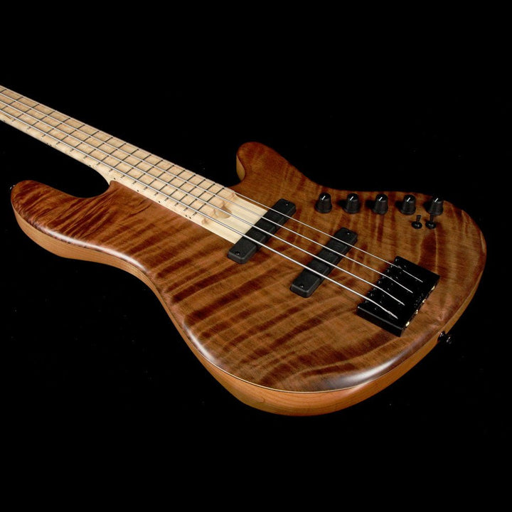 Elrick New Jazz Standard Gold Series 4-String Bass Curly Redwood Top Natural