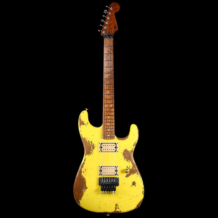 Charvel Custom Shop San Dimas Nitro Aged Roasted Alder Graffiti Yellow