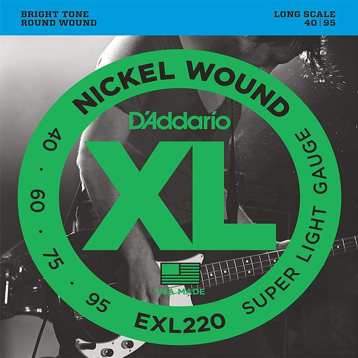 D'Addario Nickel Wound Bass Strings (Super Light 40-95)