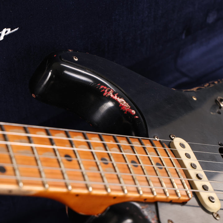 Fender Custom Shop 1957 Stratocaster Masterbuilt Andy Hicks Music Zoo Hacksaw Relic Super Faded Aged Black