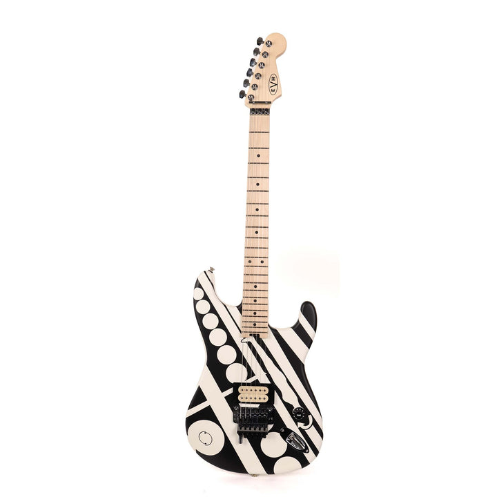 EVH Striped Series Circles Guitar White and Black