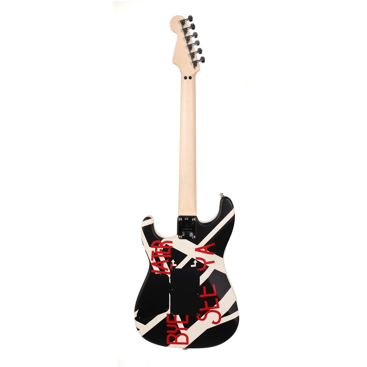 EVH Striped Series Circles Guitar White and Black