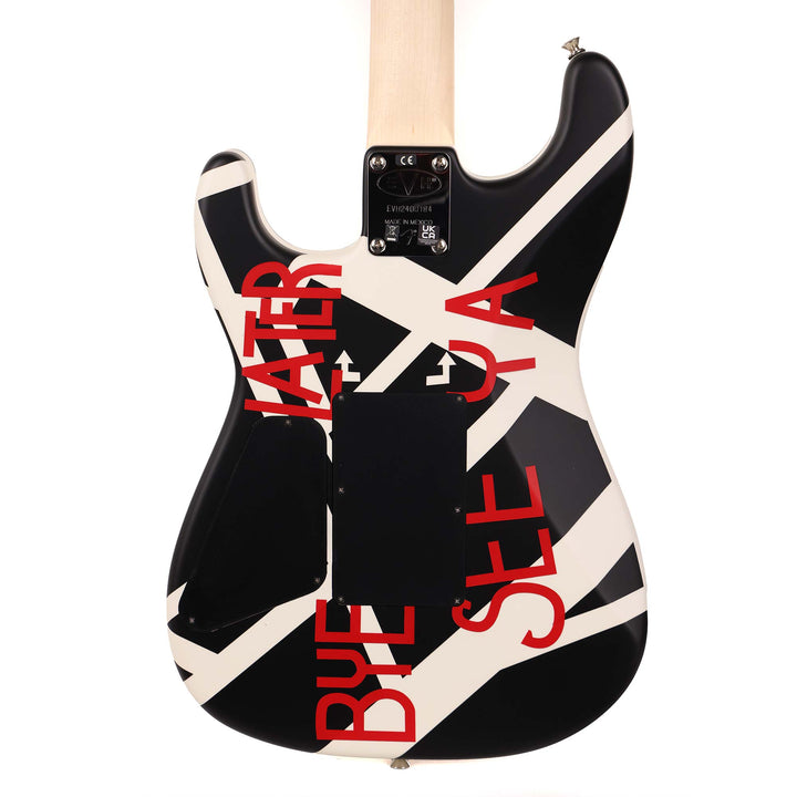 EVH Striped Series Circles Guitar White and Black