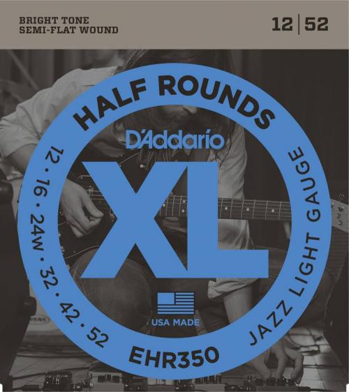 D'Addario Half Rounds Electric Strings (Jazz Light 12-52)