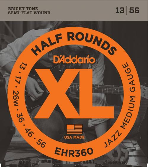 D'Addario Half Rounds Electric Strings (Jazz Medium 13-56)