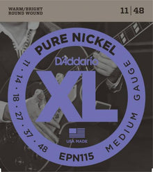 D'Addario Pure Nickel Electric Strings (Blues/Jazz 11-48)