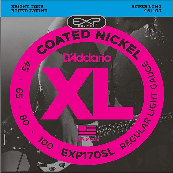 D'Addario EXP Coated Nickel Bass Strings Super Long Scale (Regular Light 45-100)