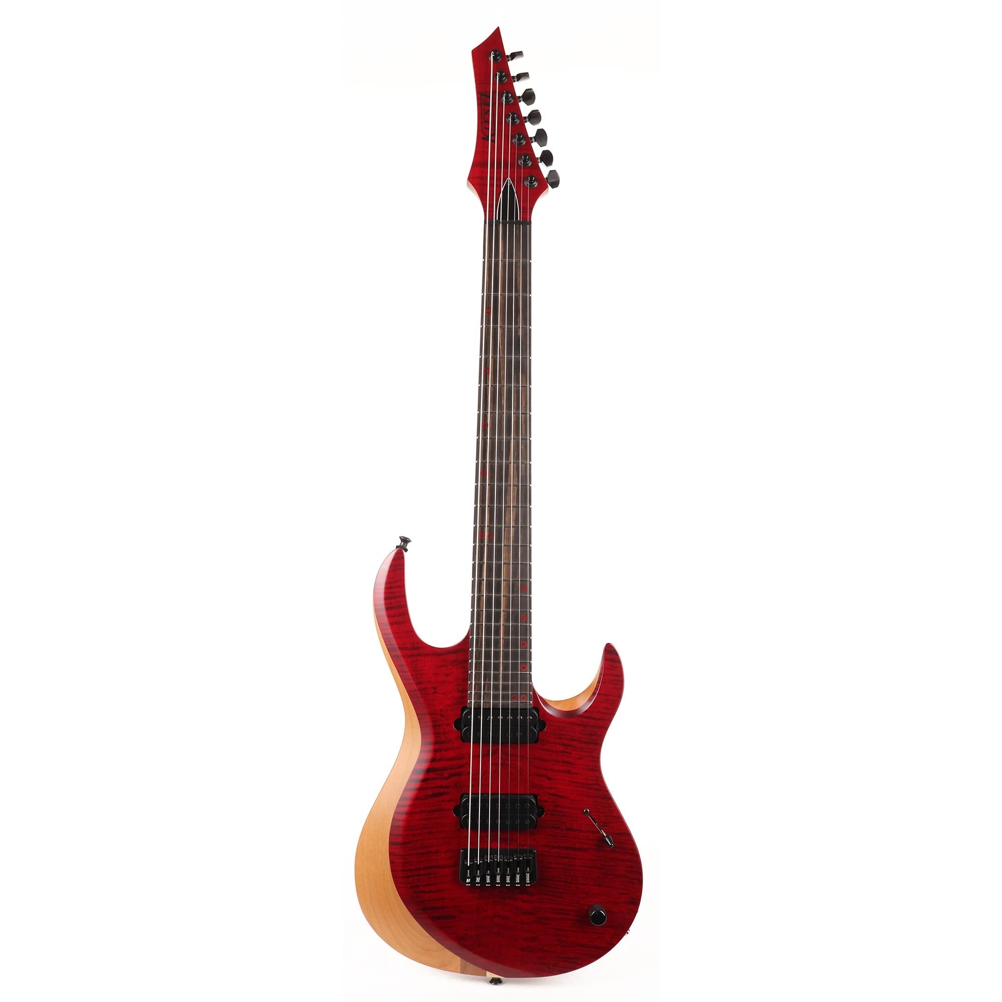 Kiesel Aries Neck-Through 7-String Transparent Red Flame Top Used 