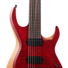 Kiesel Aries Neck-Through 7-String Transparent Red Flame Top 