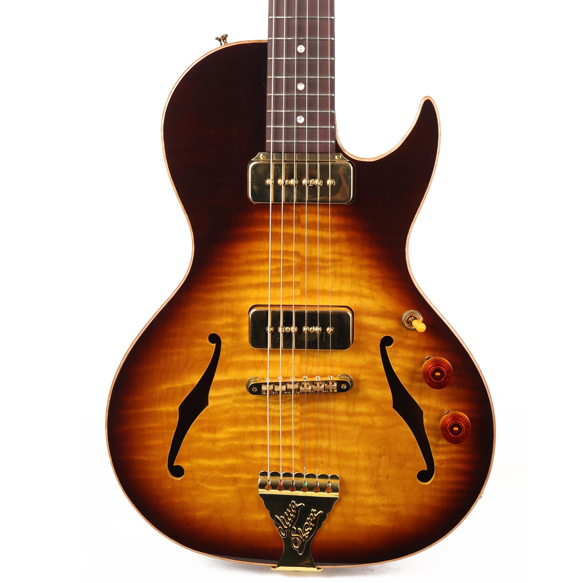 B&G Guitars Little Sister Crossroads Cutaway P-90 Tobacco Burst