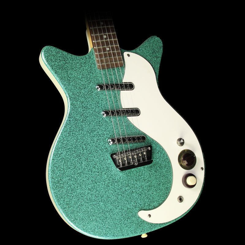 Used Danelectro DC-3 Electric Guitar Green Sparkle | The Music Zoo