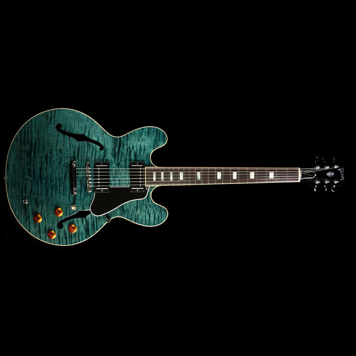 Used Gibson Memphis ES-335 TD Block Figured Electric Guitar Turquoise