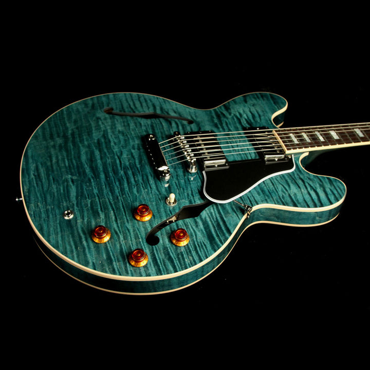 Used Gibson Memphis ES-335 TD Block Figured Electric Guitar Turquoise