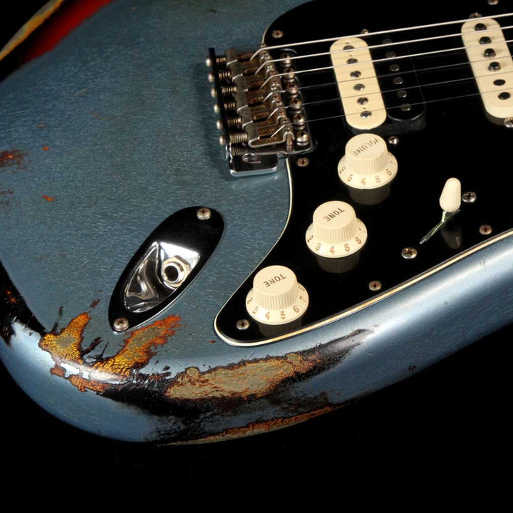 Fender Custom Shop Garage Mod 1969 Stratocaster Ice Blue Metallic over 3 Color Sunburst Heavy Relic