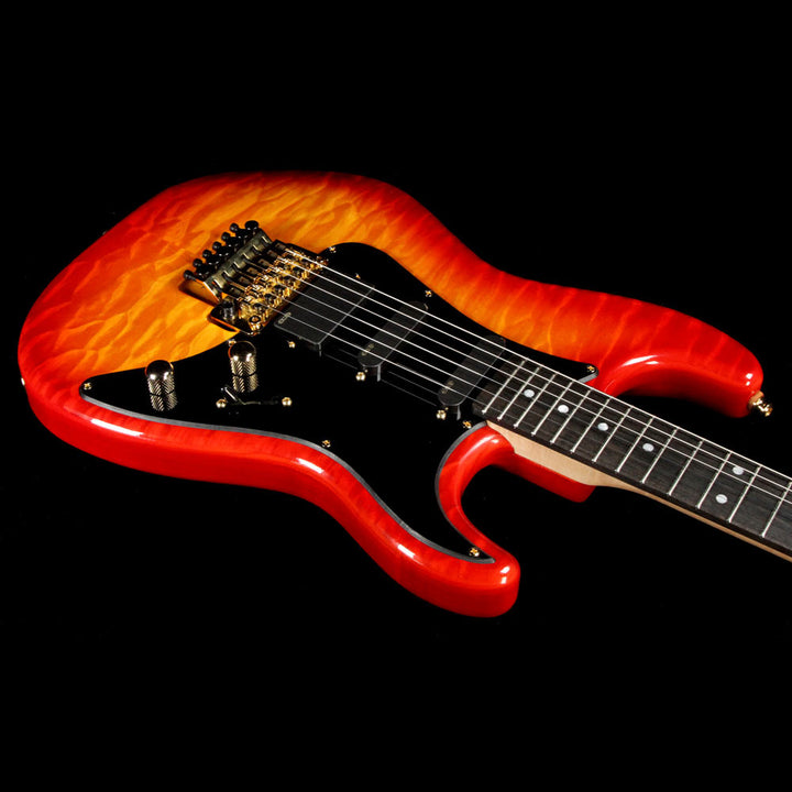 John McGuire Guitars Valley Pro Fire Burst Quilt Top