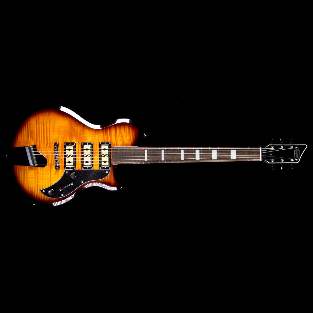 Supro Hampton Electric Guitar Flame Maple Tobacco Burst | The