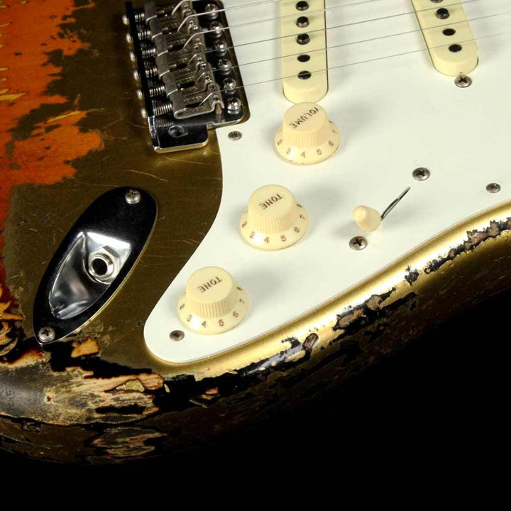 Fender Custom Shop '57 Stratocaster Heavy Relic HLE Gold over 2-Tone Sunburst Finish