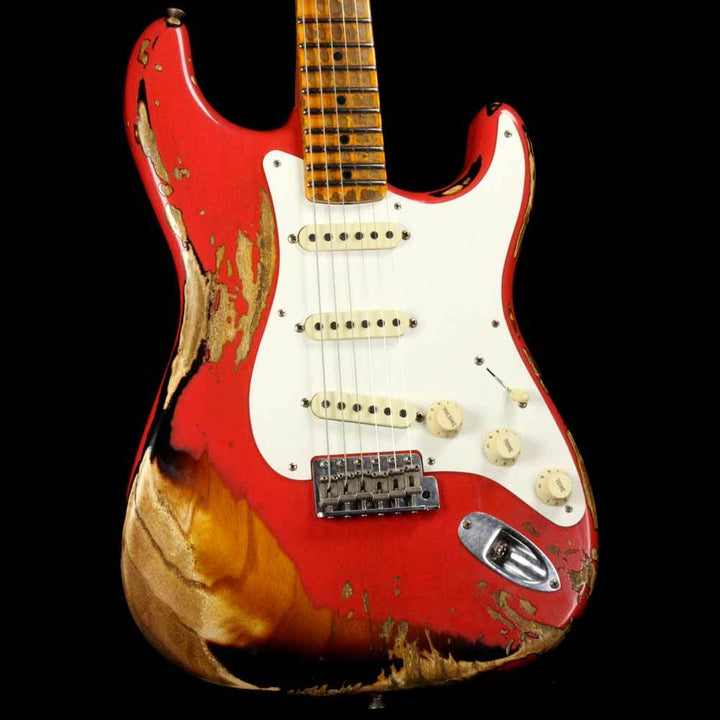 Fender Custom Shop '57 Stratocaster Heavy Relic Fiesta Red over 2-Tone Sunburst Finish