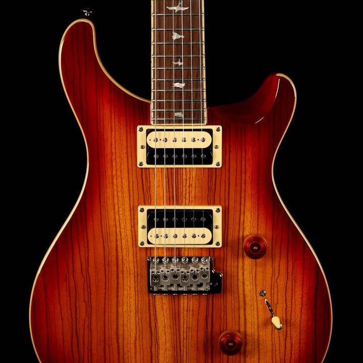 PRS SE Custom 24 Exotic Top Zebrawood Sunburst