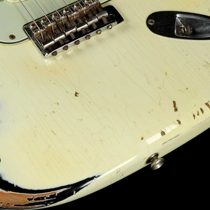 Fender Custom Shop 1962 Stratocaster Faded Vintage White Over Black Heavy Relic 2014