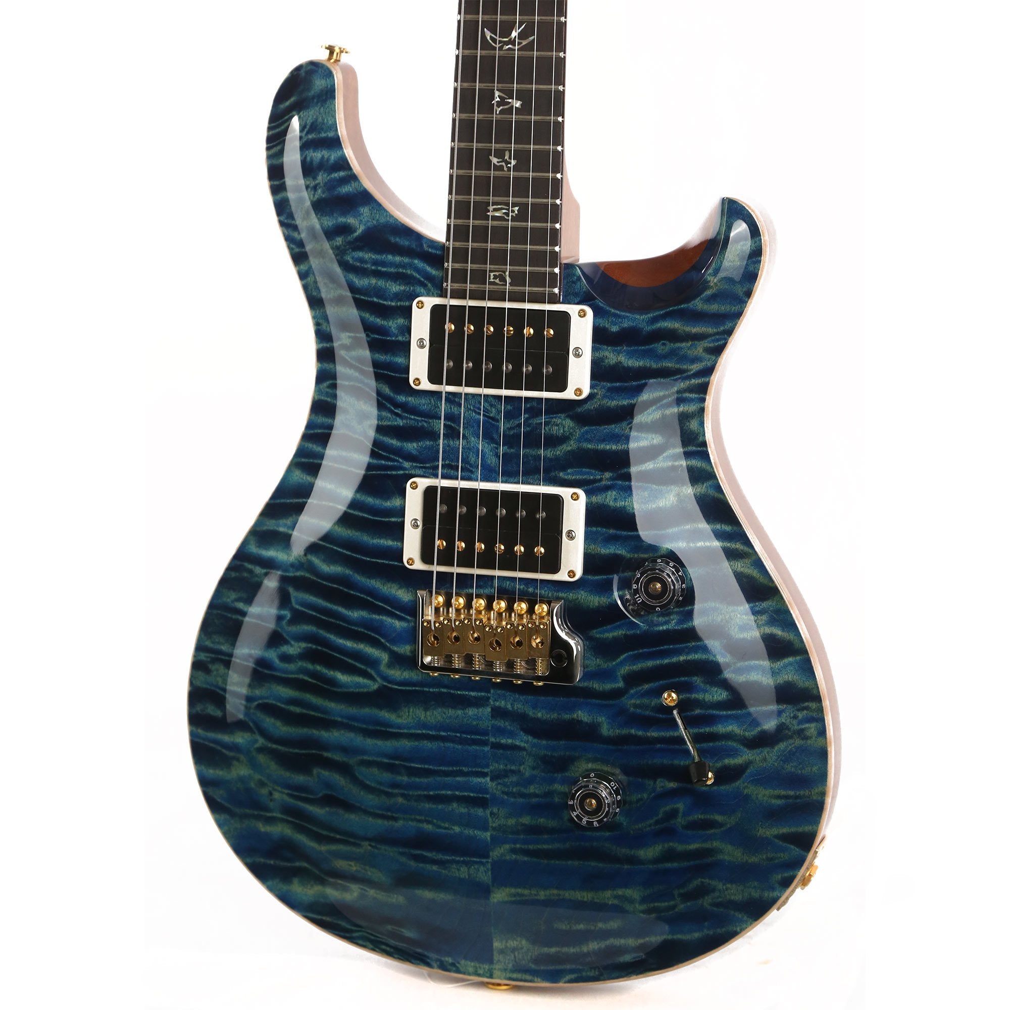 PRS Custom 24 Wood Library Artist Grade Quilt Maple Top River Blue