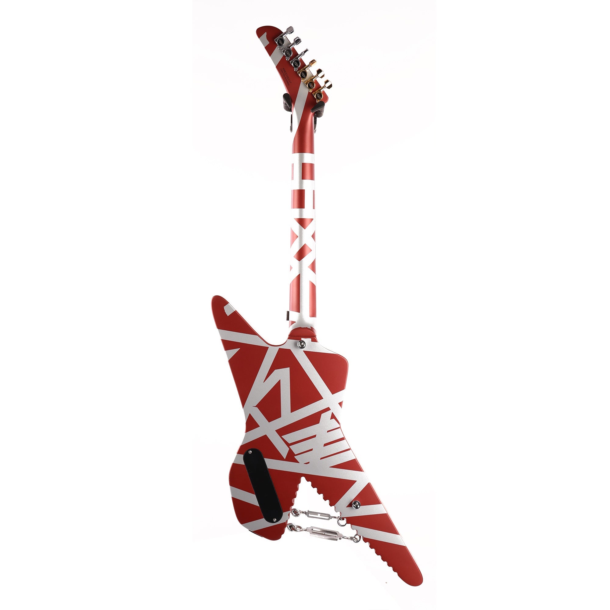 EVH Striped Series Shark Burgundy with Silver Stripes | The Music 