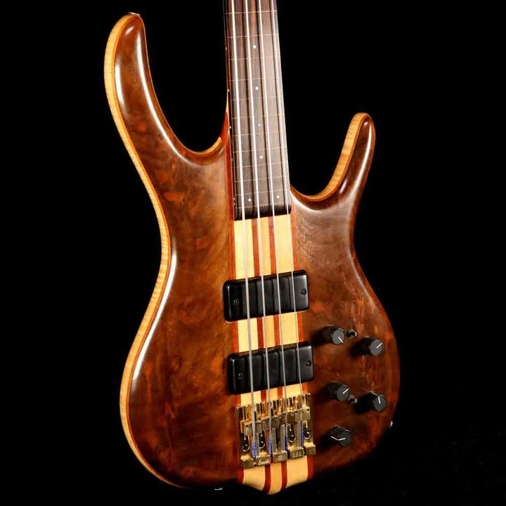 Ken Smith BSR-4EG Flame Walnut Fretless Bass Natural