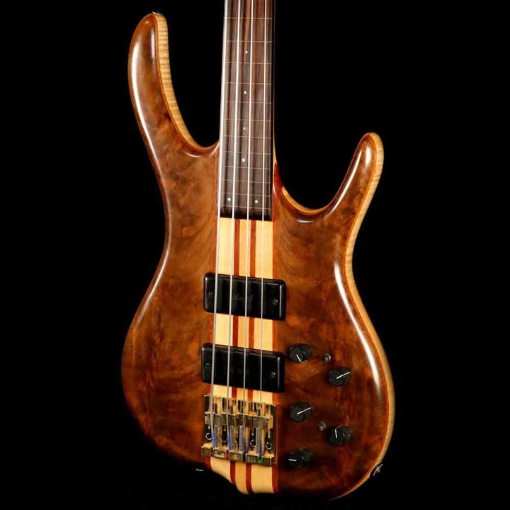 Ken Smith BSR-4EG Flame Walnut Fretless Bass Natural