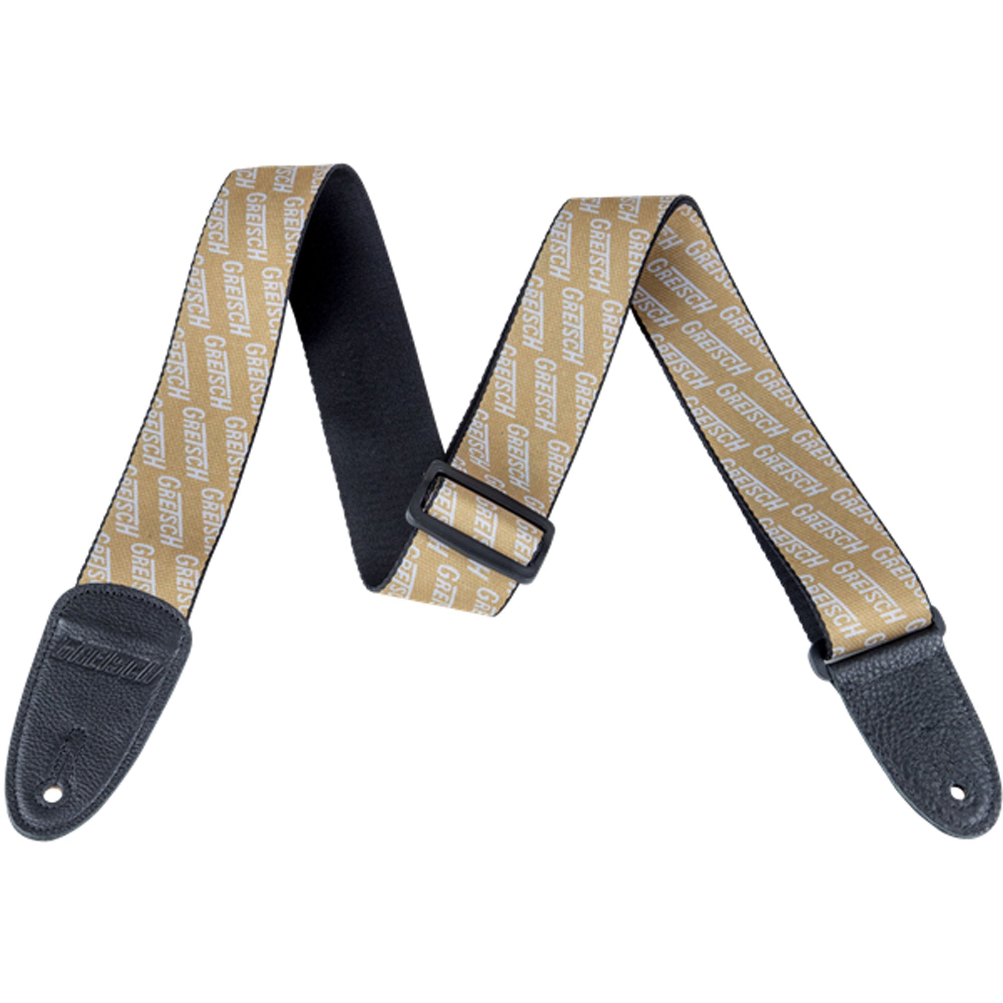 Gretsch Strap with White Logos Gold | The Music Zoo