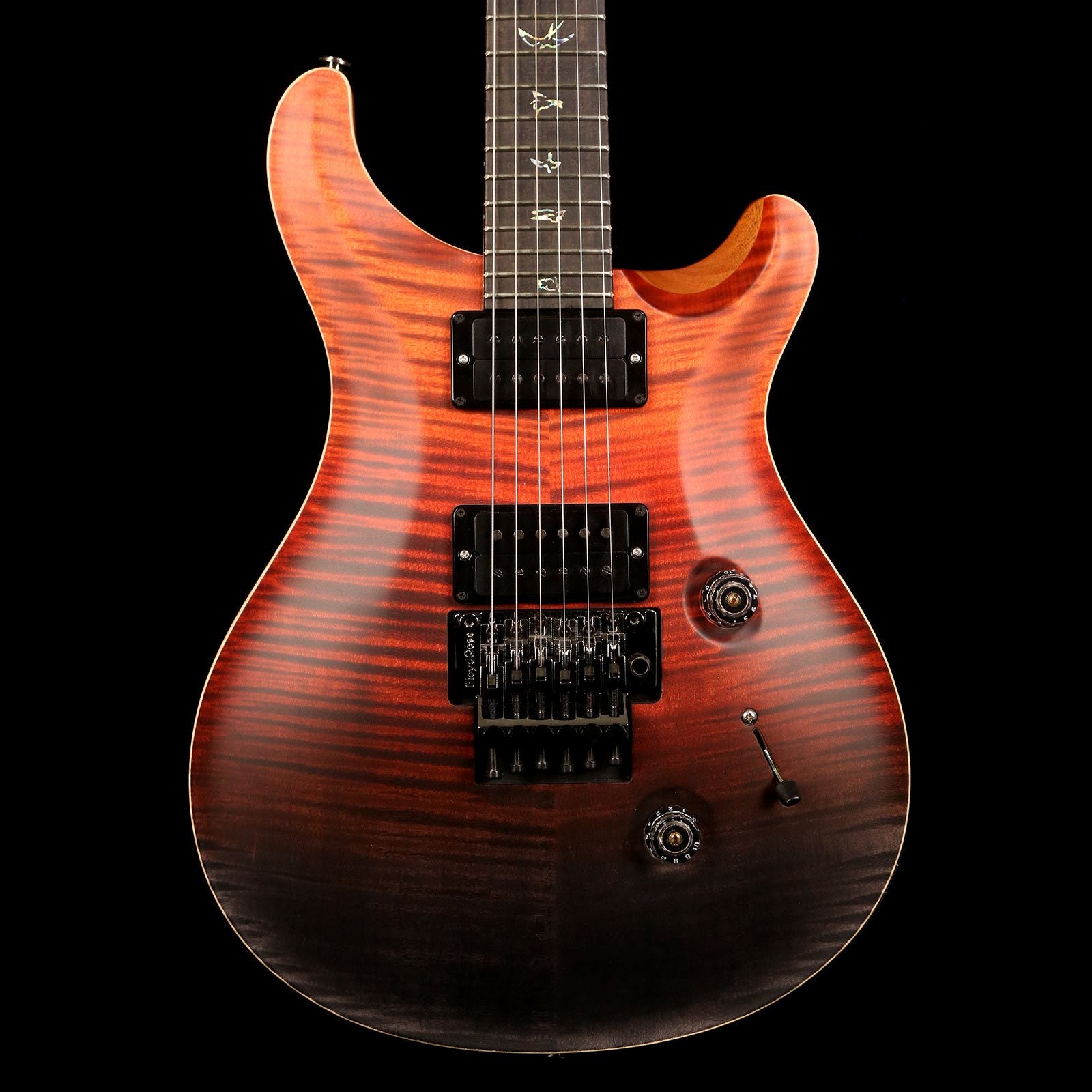 PRS Custom 24 Floyd Wood Library Fire Red to Grey Black Satin Fade