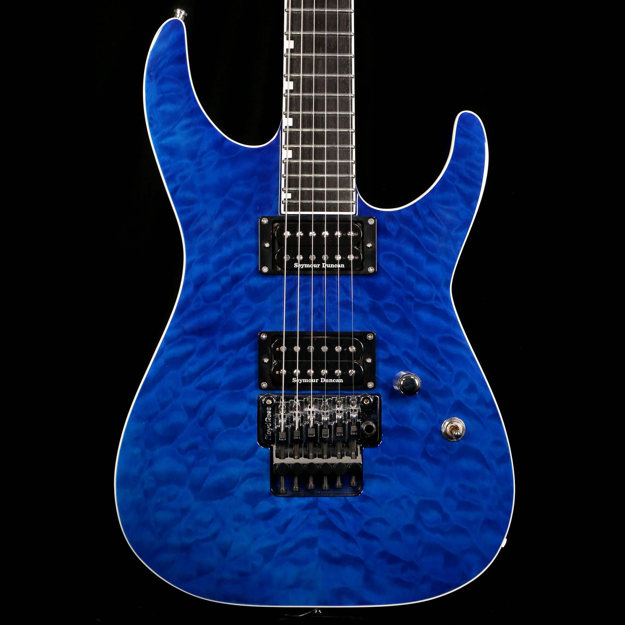 ESP Custom E-II M-II QM Cobalt Blue | The Music Zoo