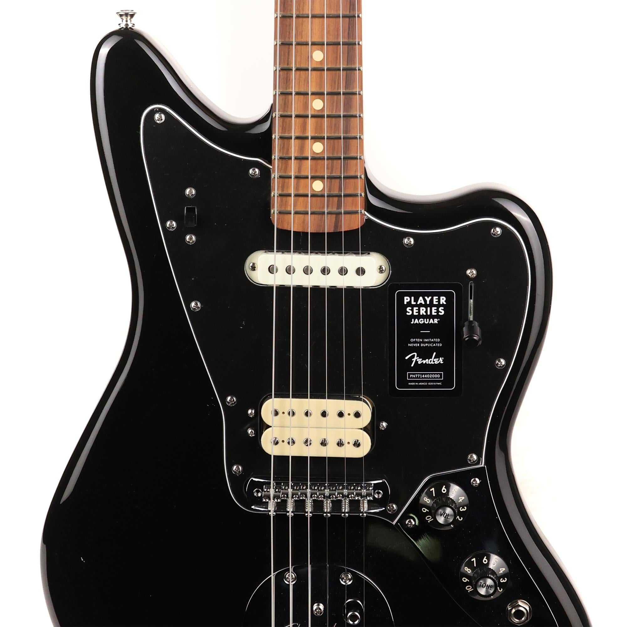 Fender Player Jaguar Black Pau Ferro Fretboard Used | The Music Zoo