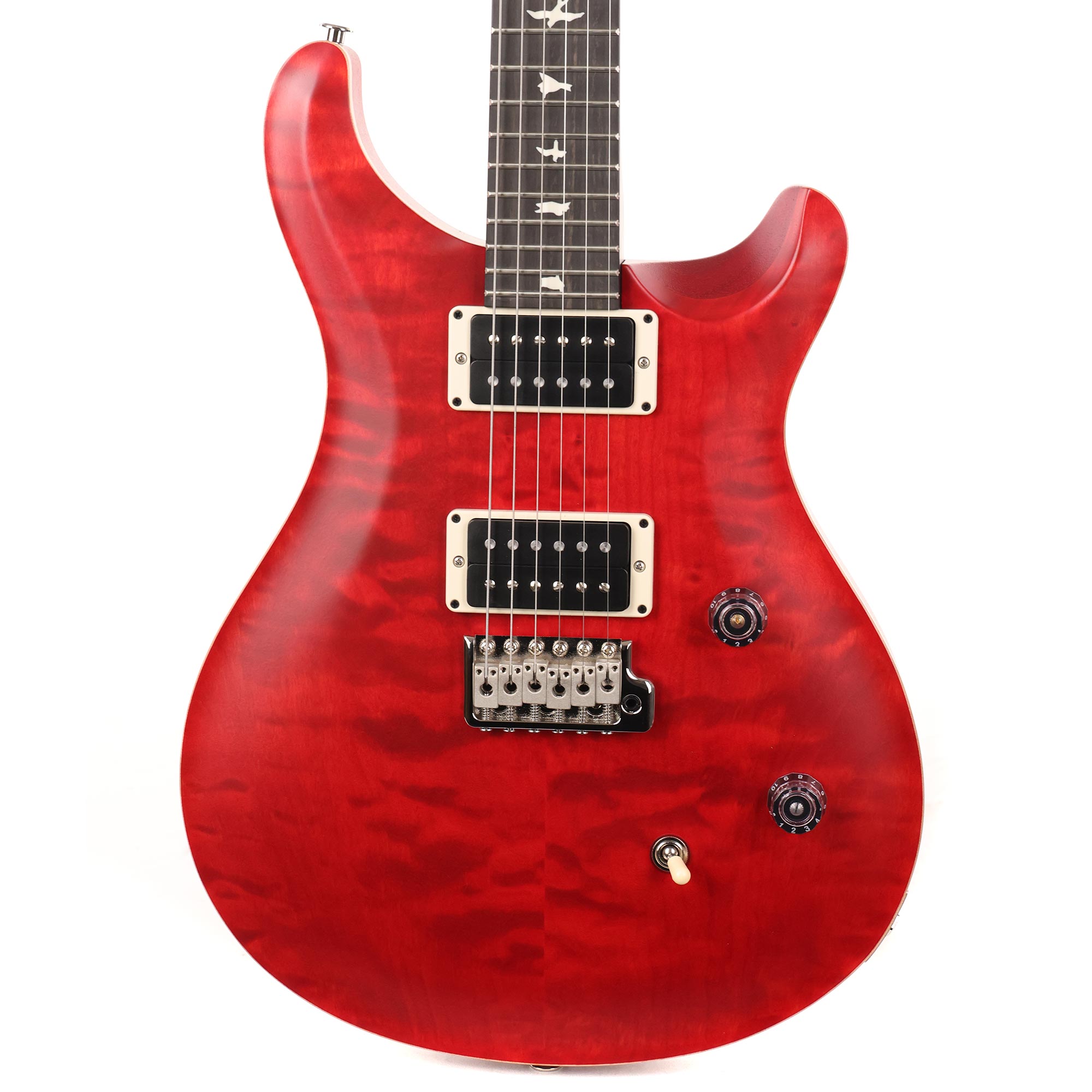 PRS Wood Library CE24 Satin Quilt Top Ruby Red Used | The Music Zoo