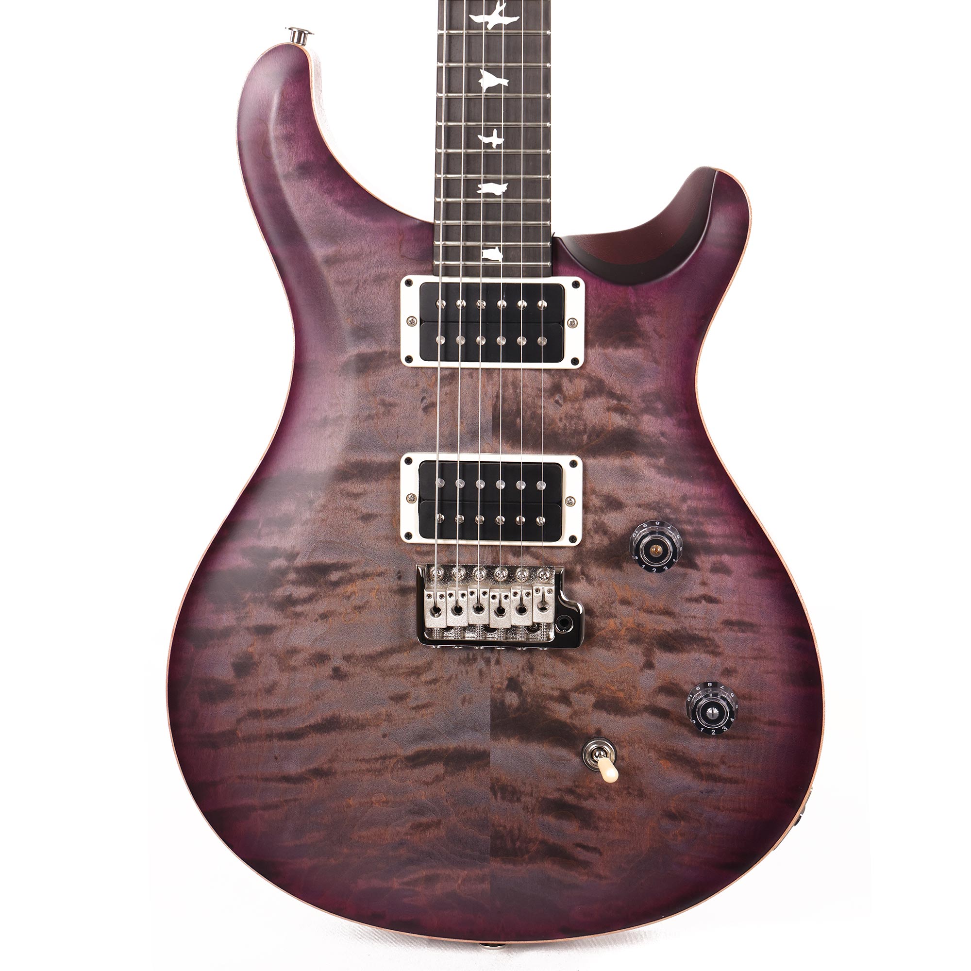 PRS Wood Library CE24 Satin Quilt Top Faded Grey Black Cherry 