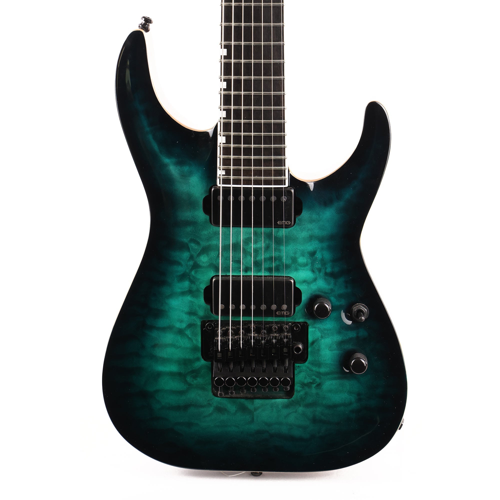 ESP E-II Horizon FR-7 Black Turquoise Burst Used | The Music Zoo