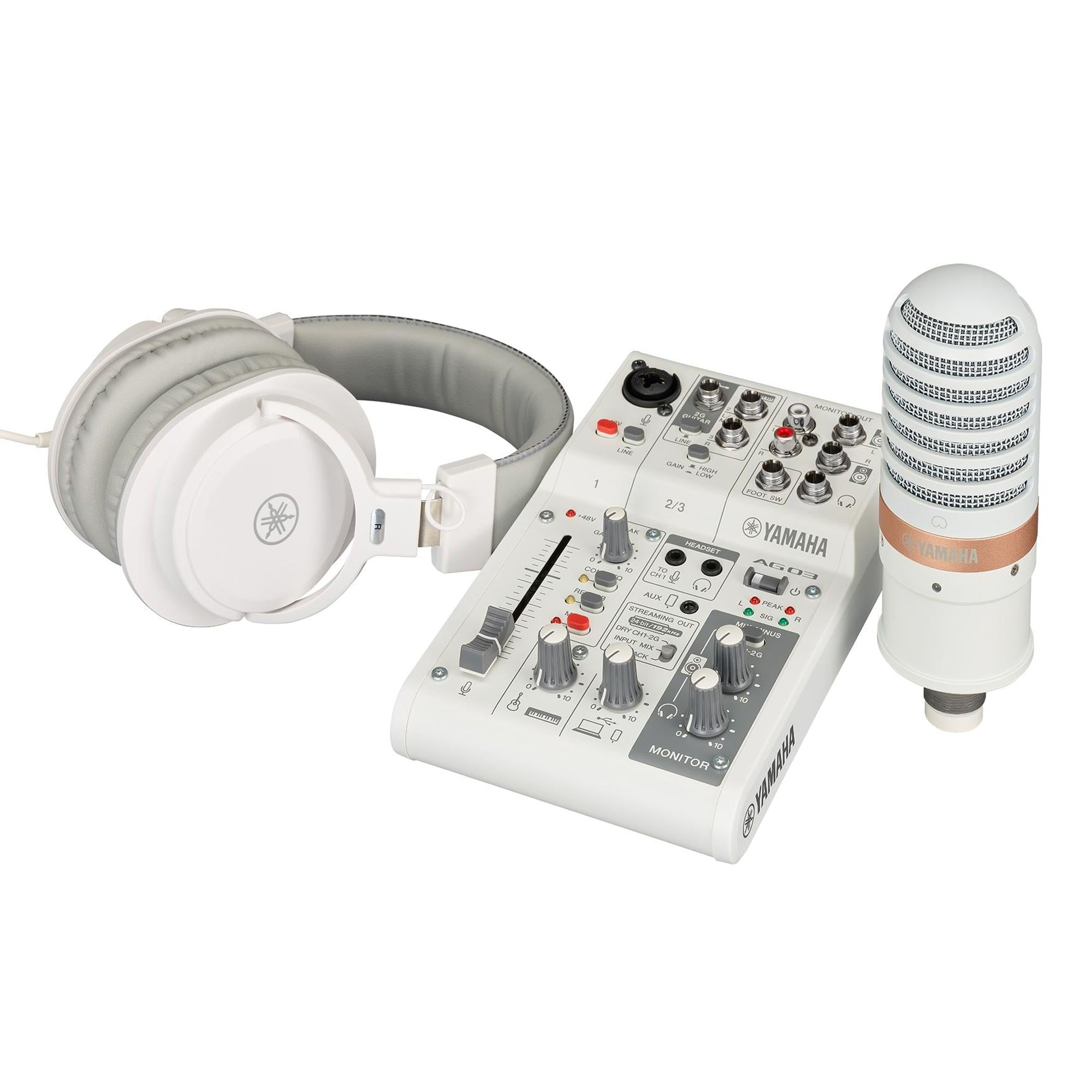 Yamaha Live Streaming Pack AG03 MK2 White | The Music Zoo