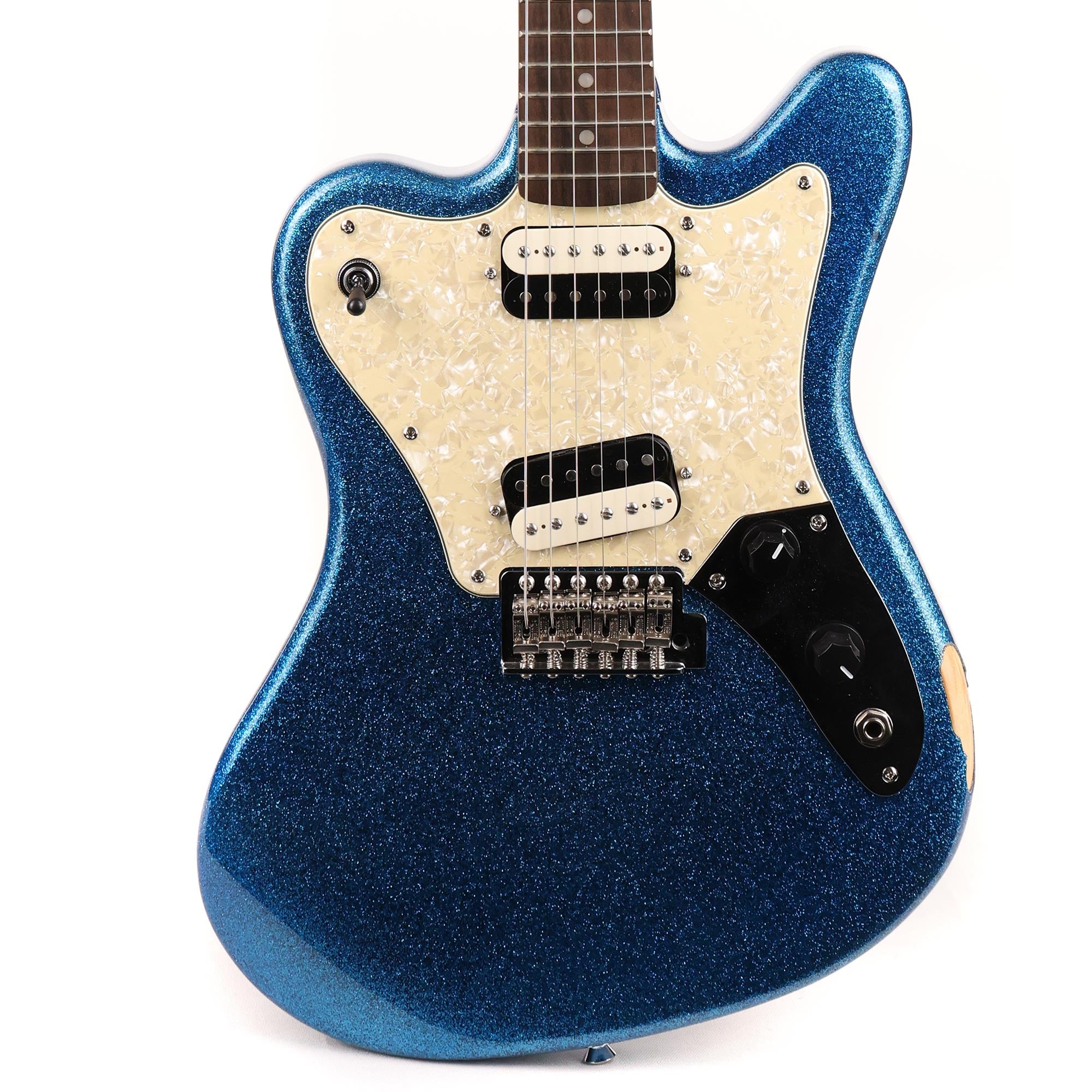 Squier Paranormal Series Super-Sonic Blue Sparkle Used | The Music Zoo