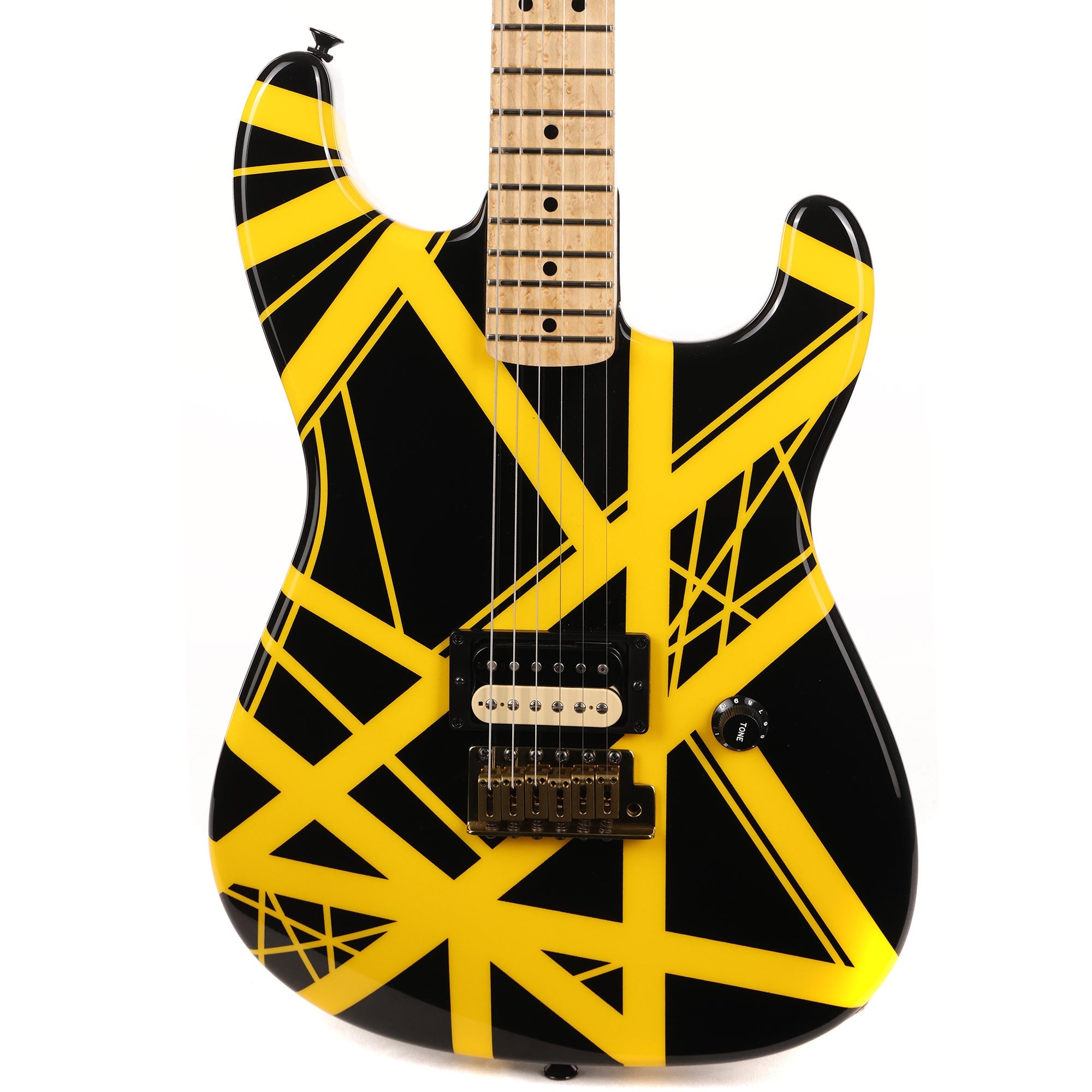 1999 Charvel Black and Yellow Striped Guitar Painted by Dan 